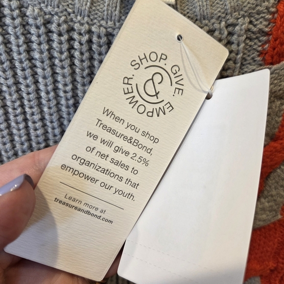 Girls Nordstrom Treasure And Bond Sweater  High Low Hem Crew Neck M Color Block - Picture 10 of 15